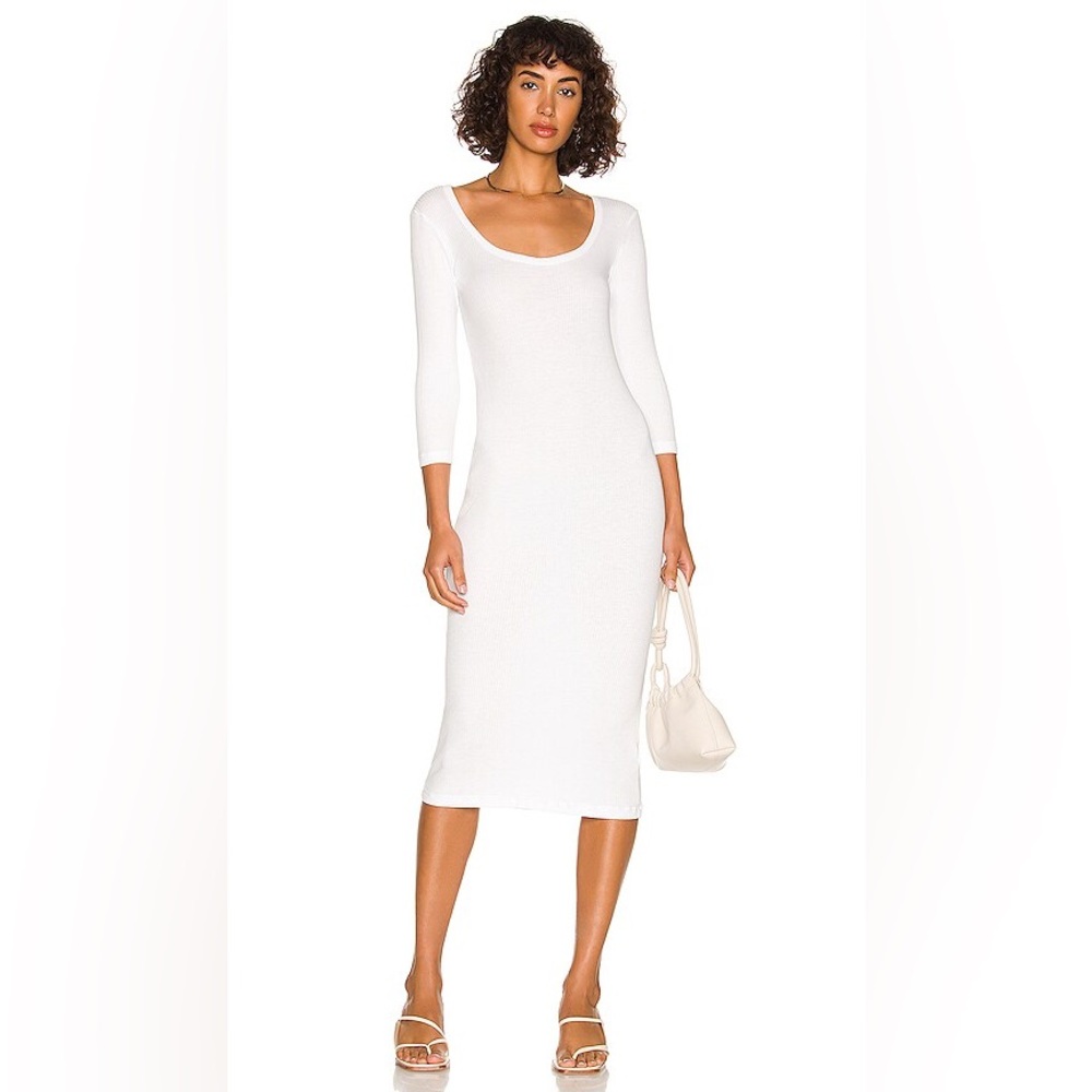 James Perse - Long Sleeve Ribbed Midi Dress